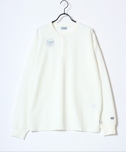 DISCUS(ディスカス)の「DISCUS/ディスカス ワッフル/サーマル 無地 ヘンリーネック 長袖Tシャツ/ロンT/レディース メンズ(Tシャツ/カットソー・メンズ・ホワイト/ダークグリーン/ネイビー/ブラック・XL/L/M)」の17枚目の写真