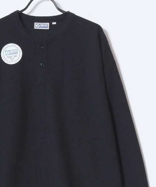 DISCUS(ディスカス)の「DISCUS/ディスカス ワッフル/サーマル 無地 ヘンリーネック 長袖Tシャツ/ロンT/レディース メンズ(Tシャツ/カットソー・メンズ・ホワイト/ダークグリーン/ネイビー/ブラック・XL/L/M)」の14枚目の写真