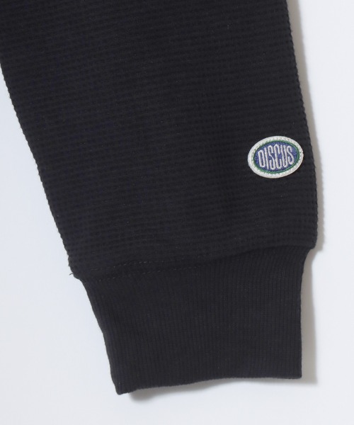 DISCUS(ディスカス)の「DISCUS/ディスカス ワッフル/サーマル 無地 ヘンリーネック 長袖Tシャツ/ロンT/レディース メンズ(Tシャツ/カットソー・メンズ・ホワイト/ダークグリーン/ネイビー/ブラック・XL/L/M)」の6枚目の写真