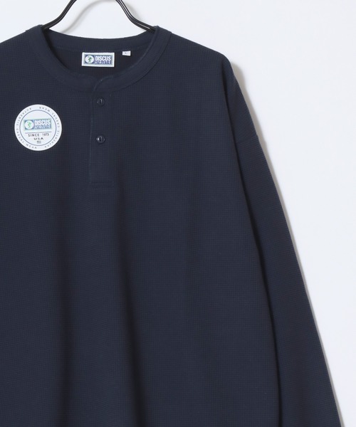 DISCUS(ディスカス)の「DISCUS/ディスカス ワッフル/サーマル 無地 ヘンリーネック 長袖Tシャツ/ロンT/レディース メンズ(Tシャツ/カットソー・メンズ・ホワイト/ダークグリーン/ネイビー/ブラック・XL/L/M)」の16枚目の写真