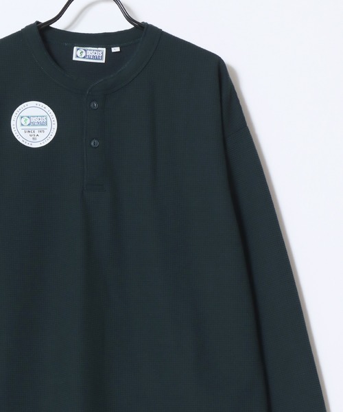 DISCUS(ディスカス)の「DISCUS/ディスカス ワッフル/サーマル 無地 ヘンリーネック 長袖Tシャツ/ロンT/レディース メンズ(Tシャツ/カットソー・メンズ・ホワイト/ダークグリーン/ネイビー/ブラック・XL/L/M)」の15枚目の写真