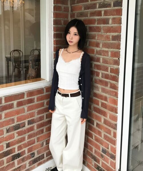 MUSINSA STANDARD WOMAN（ムシンサスタンダードウーマン）の「ウィメンズ無地CPカーブドチノパンツ[アイボリー]（その他パンツ・レディース・その他・30/29/24/26/27/28/25）」の2枚目の写真