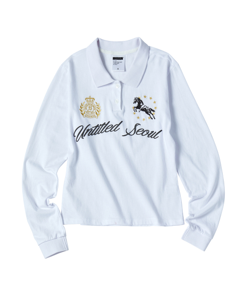UNTITLED SEOUL(アンタイトル ソウル)の「アンタイトルクレストポロロングスリーブホワイト(ポロシャツ・レディース・その他・LARGE/MEDIUM/SMALL)」の3枚目の写真