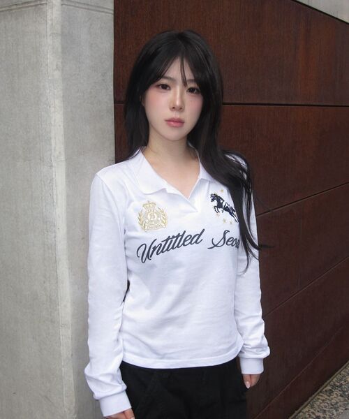 UNTITLED SEOUL(アンタイトル ソウル)の「アンタイトルクレストポロロングスリーブホワイト(ポロシャツ・レディース・その他・LARGE/MEDIUM/SMALL)」の6枚目の写真