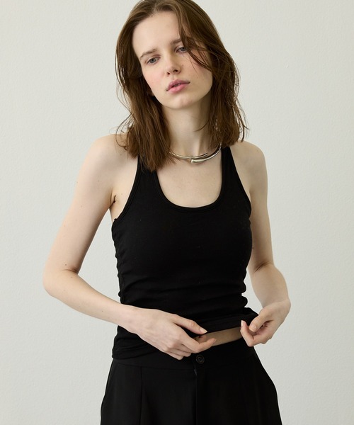 uyu.(ウユ)の「【ヘルシーな肌見せ】ダブルストラップ バックシアーカップ付きキャミソール(キャミソール・レディース・ブラック/グレー/ホワイト・FREE)」の9枚目の写真