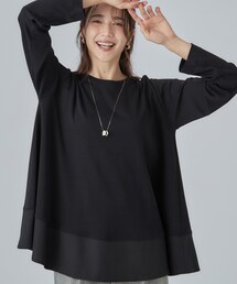 SHOO・LA・RUE | 【S-LL/体型カバー】すっぽり隠れる 裾切り替えAライン長袖ゆるトップス(Tシャツ/カットソー)