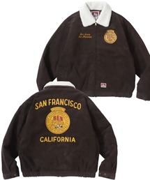 BEN DAVIS/ベンデイビス REMOVAL BOA COLLAR RANCH JACKET/オーバーサイズ コーデュロイ デニム 襟ボア ワッペン刺繍 ランチジャケット/ワークジャケット/中綿ジャケット/レディース メンズ