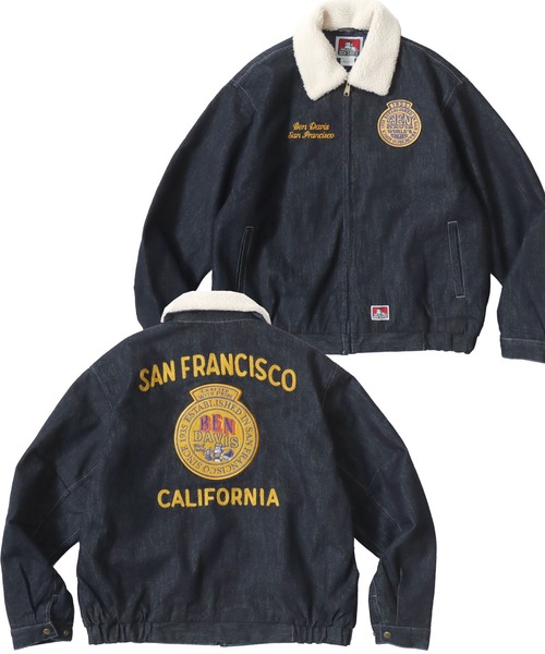 BEN DAVIS（ベンデイビス）の「BEN DAVIS/ベンデイビス REMOVAL BOA COLLAR RANCH JACKET/オーバーサイズ コーデュロイ デニム 襟ボア ワッペン刺繍 ランチジャケット/ワークジャケット/中綿ジャケット/レディース メンズ（ブルゾン・メンズ・ネイビー/ダークグリーン/ブラウン/インディゴブルー・XL/L/M）」の4枚目の写真