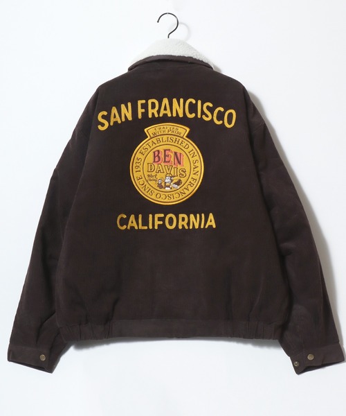 BEN DAVIS（ベンデイビス）の「BEN DAVIS/ベンデイビス REMOVAL BOA COLLAR RANCH JACKET/オーバーサイズ コーデュロイ デニム 襟ボア ワッペン刺繍 ランチジャケット/ワークジャケット/中綿ジャケット/レディース メンズ（ブルゾン・メンズ・ネイビー/ダークグリーン/ブラウン/インディゴブルー・XL/L/M）」の14枚目の写真