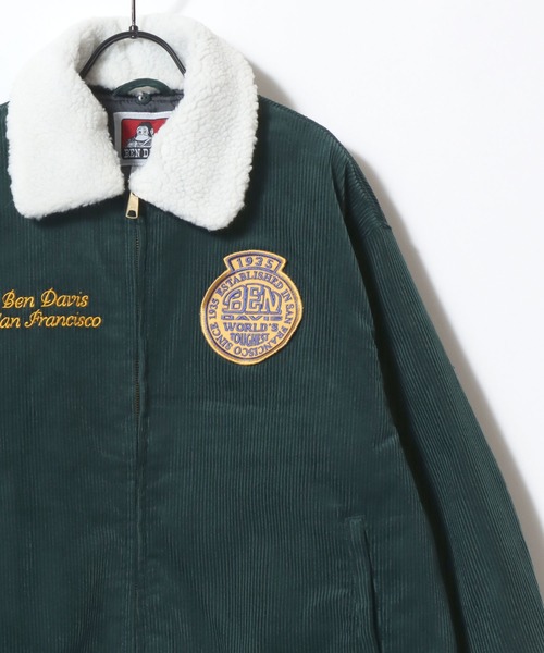 BEN DAVIS（ベンデイビス）の「BEN DAVIS/ベンデイビス REMOVAL BOA COLLAR RANCH JACKET/オーバーサイズ コーデュロイ デニム 襟ボア ワッペン刺繍 ランチジャケット/ワークジャケット/中綿ジャケット/レディース メンズ（ブルゾン・メンズ・ネイビー/ダークグリーン/ブラウン/インディゴブルー・XL/L/M）」の7枚目の写真