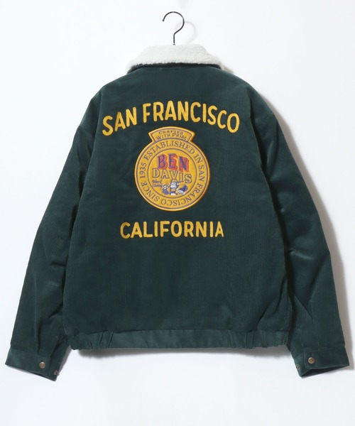 BEN DAVIS（ベンデイビス）の「BEN DAVIS/ベンデイビス REMOVAL BOA COLLAR RANCH JACKET/オーバーサイズ コーデュロイ デニム 襟ボア ワッペン刺繍 ランチジャケット/ワークジャケット/中綿ジャケット/レディース メンズ（ブルゾン・メンズ・ネイビー/ダークグリーン/ブラウン/インディゴブルー・XL/L/M）」の16枚目の写真
