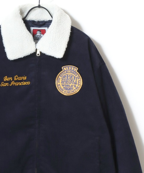 BEN DAVIS（ベンデイビス）の「BEN DAVIS/ベンデイビス REMOVAL BOA COLLAR RANCH JACKET/オーバーサイズ コーデュロイ デニム 襟ボア ワッペン刺繍 ランチジャケット/ワークジャケット/中綿ジャケット/レディース メンズ（ブルゾン・メンズ・ネイビー/ダークグリーン/ブラウン/インディゴブルー・XL/L/M）」の9枚目の写真