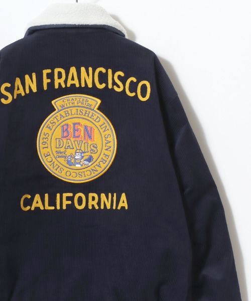 BEN DAVIS（ベンデイビス）の「BEN DAVIS/ベンデイビス REMOVAL BOA COLLAR RANCH JACKET/オーバーサイズ コーデュロイ デニム 襟ボア ワッペン刺繍 ランチジャケット/ワークジャケット/中綿ジャケット/レディース メンズ（ブルゾン・メンズ・ネイビー/ダークグリーン/ブラウン/インディゴブルー・XL/L/M）」の10枚目の写真