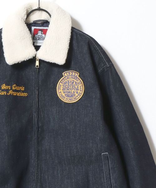 BEN DAVIS（ベンデイビス）の「BEN DAVIS/ベンデイビス REMOVAL BOA COLLAR RANCH JACKET/オーバーサイズ コーデュロイ デニム 襟ボア ワッペン刺繍 ランチジャケット/ワークジャケット/中綿ジャケット/レディース メンズ（ブルゾン・メンズ・ネイビー/ダークグリーン/ブラウン/インディゴブルー・XL/L/M）」の11枚目の写真