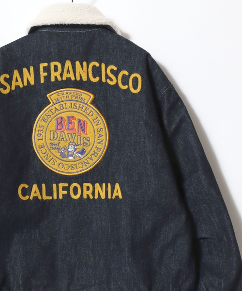 BEN DAVIS（ベンデイビス）の「BEN DAVIS/ベンデイビス REMOVAL BOA COLLAR RANCH JACKET/オーバーサイズ コーデュロイ デニム 襟ボア ワッペン刺繍 ランチジャケット/ワークジャケット/中綿ジャケット/レディース メンズ（ブルゾン・メンズ・ネイビー/ダークグリーン/ブラウン/インディゴブルー・XL/L/M）」の12枚目の写真