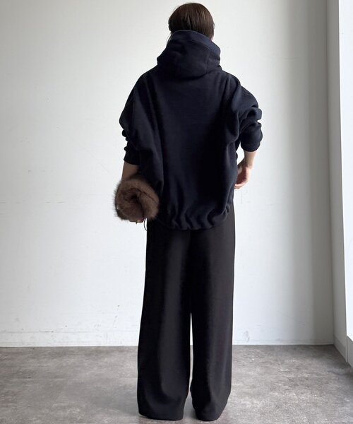 DouDou(ドゥドゥ)の「【WEB限定】カットジョーゼットイージーパンツ(その他パンツ・レディース・チャコールグレー/ブラック/グレイッシュベージュ・FREE)」の8枚目の写真