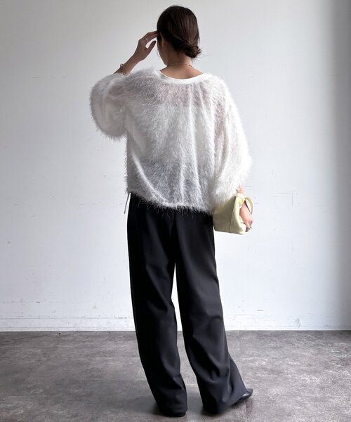 DouDou(ドゥドゥ)の「【WEB限定】カットジョーゼットイージーパンツ(その他パンツ・レディース・チャコールグレー/ブラック/グレイッシュベージュ・FREE)」の18枚目の写真