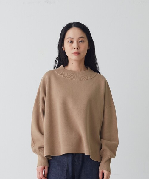 conges payes ADIEU TRISTESSE(コンジェ ペイエ アデュートリステス)の「コットンミラノリブモックネックプルオーバー(ニット/セーター・レディース・ピンク/キャメル/パープル・FREE)」の5枚目の写真