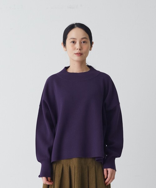 conges payes ADIEU TRISTESSE(コンジェ ペイエ アデュートリステス)の「コットンミラノリブモックネックプルオーバー(ニット/セーター・レディース・ピンク/キャメル/パープル・FREE)」の6枚目の写真