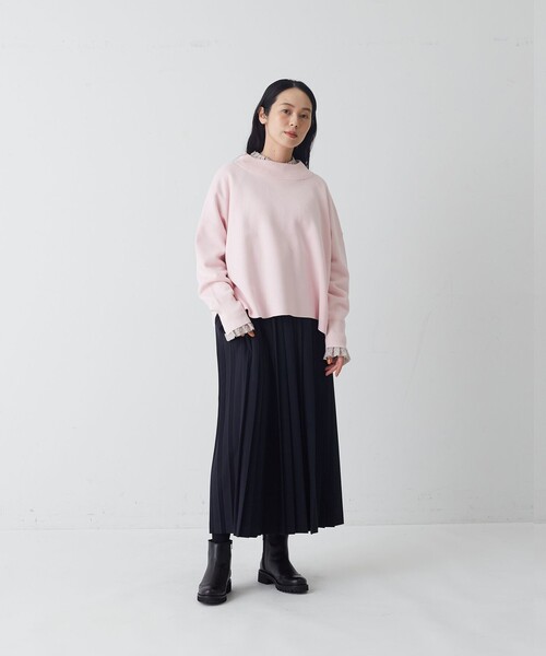 conges payes ADIEU TRISTESSE(コンジェ ペイエ アデュートリステス)の「コットンミラノリブモックネックプルオーバー(ニット/セーター・レディース・ピンク/キャメル/パープル・FREE)」の7枚目の写真