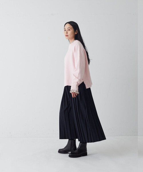 conges payes ADIEU TRISTESSE(コンジェ ペイエ アデュートリステス)の「コットンミラノリブモックネックプルオーバー(ニット/セーター・レディース・ピンク/キャメル/パープル・FREE)」の8枚目の写真