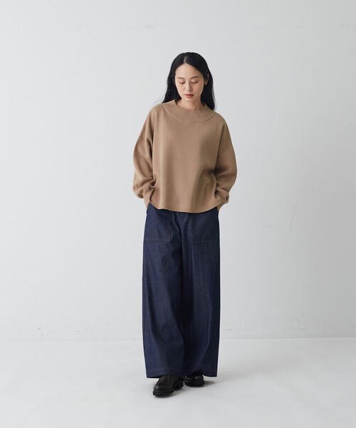 conges payes ADIEU TRISTESSE(コンジェ ペイエ アデュートリステス)の「コットンミラノリブモックネックプルオーバー(ニット/セーター・レディース・ピンク/キャメル/パープル・FREE)」の11枚目の写真