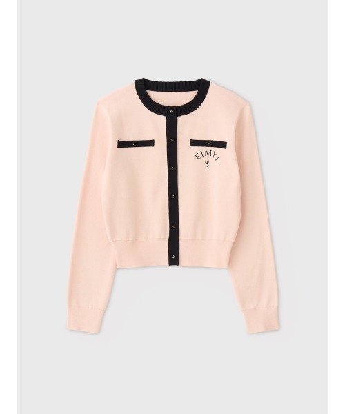 EIMY ISTOIRE(エイミーイストワール)の「EIMY BI-COLOR CARDIGAN(カーディガン/ボレロ・レディース・グレー/ブラック/ライトピンク/ベージュ/ホワイト・FREE)」の5枚目の写真