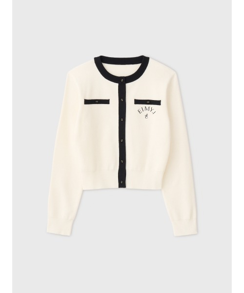 EIMY ISTOIRE(エイミーイストワール)の「EIMY BI-COLOR CARDIGAN(カーディガン/ボレロ・レディース・グレー/ブラック/ライトピンク/ベージュ/ホワイト・FREE)」の2枚目の写真