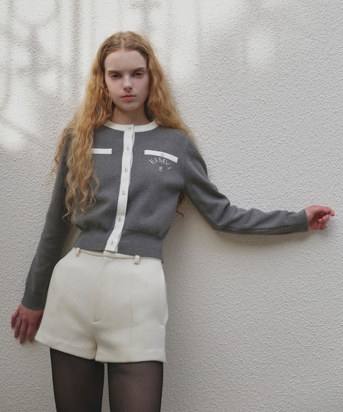 EIMY ISTOIRE(エイミーイストワール)の「EIMY BI-COLOR CARDIGAN(カーディガン/ボレロ・レディース・グレー/ブラック/ライトピンク/ベージュ/ホワイト・FREE)」の10枚目の写真
