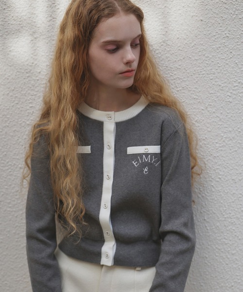 EIMY ISTOIRE(エイミーイストワール)の「EIMY BI-COLOR CARDIGAN(カーディガン/ボレロ・レディース・グレー/ブラック/ライトピンク/ベージュ/ホワイト・FREE)」の12枚目の写真