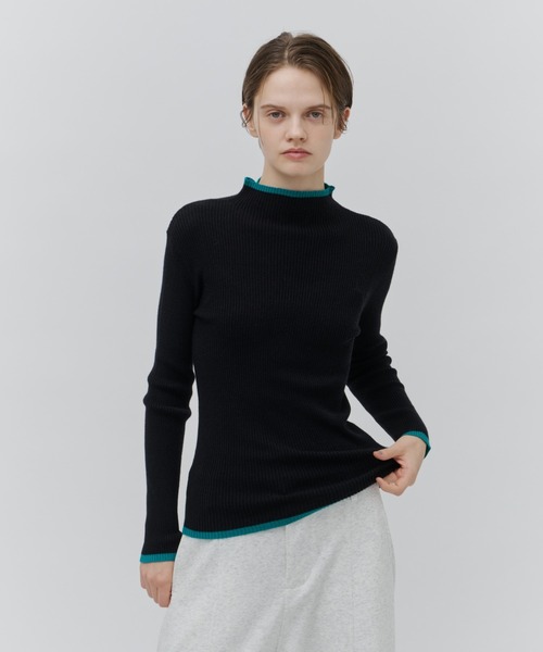 Plumel(プルメル)の「Bicolor Bottle Neck Rib Knit / バイカラーボトルネックリブニット(ニット/セーター・レディース・ブラウン/グレー/オフホワイト/ブラック・MEDIUM)」の21枚目の写真