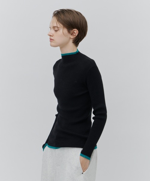 Plumel(プルメル)の「Bicolor Bottle Neck Rib Knit / バイカラーボトルネックリブニット(ニット/セーター・レディース・ブラウン/グレー/オフホワイト/ブラック・MEDIUM)」の22枚目の写真