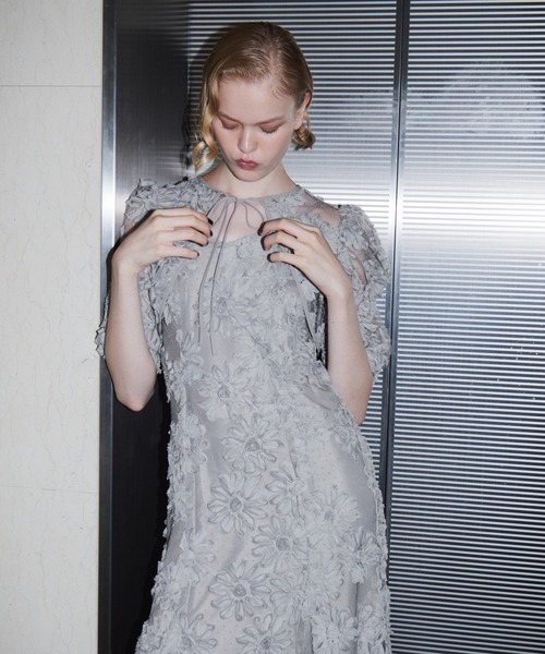 ANDRESD(アンドレスド)の「フロッキングボレロドレス / FLOCKING BOLERO DRESS(ドレス・レディース・ブラウン/グレー/ブラック・L/M/S)」の4枚目の写真