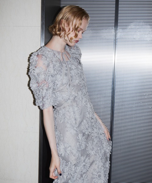 ANDRESD(アンドレスド)の「フロッキングボレロドレス / FLOCKING BOLERO DRESS(ドレス・レディース・ブラウン/グレー/ブラック・L/M/S)」の6枚目の写真