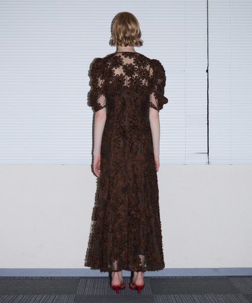 ANDRESD(アンドレスド)の「フロッキングボレロドレス / FLOCKING BOLERO DRESS(ドレス・レディース・ブラウン/グレー/ブラック・L/M/S)」の12枚目の写真