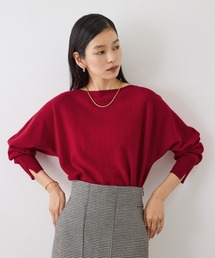 【J'aDoRe・一部店舗限定サイズ】カシミヤ100% ボートネックドルマンスリーブニット
