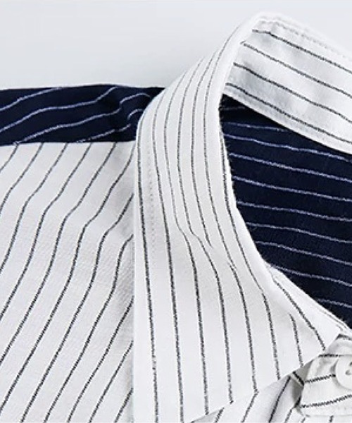 U:UME（ユーム）の「Contrast Stripe Panel Shirt（シャツ/ブラウス・メンズ・ホワイト・XX-LARGE/X-LARGE/LARGE/MEDIUM）」の3枚目の写真