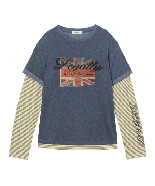 DEINET(ダイニット)の「LAYERED VINTAGE LONG SLEEVE IN NAVY(Tシャツ/カットソー・レディース・その他・FREE)」の2枚目の写真