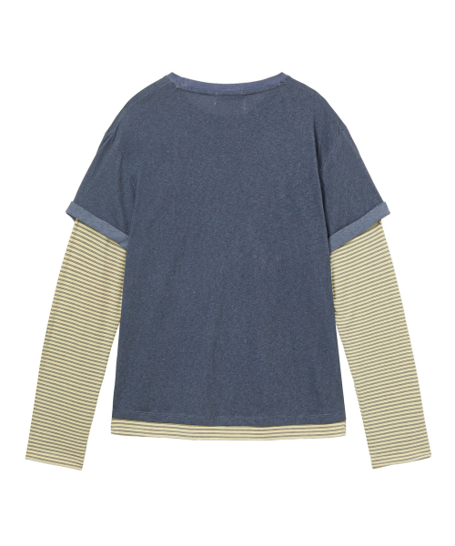DEINET(ダイニット)の「LAYERED VINTAGE LONG SLEEVE IN NAVY(Tシャツ/カットソー・レディース・その他・FREE)」の3枚目の写真