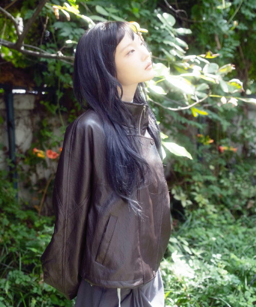 FDR(エフディーアール)の「Eden Crop Rider Jacket_Dark Brown(ライダースジャケット・レディース・その他・FREE)」の2枚目の写真