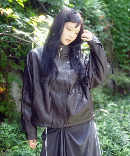 FDR(エフディーアール)の「Eden Crop Rider Jacket_Dark Brown(ライダースジャケット・レディース・その他・FREE)」の3枚目の写真