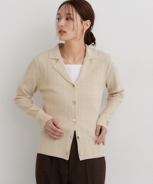 THE SHOP TK (ザ ショップ ティーケー )の「【毛玉・静電気防止/洗える】美ラインリブニット~KINOCO~(ニット/セーター・レディース・アイボリー・13)」の2枚目の写真
