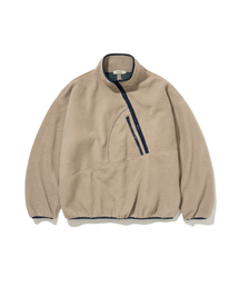 ANGLAN（アングラン）の「Diagonal Line Fleece Pullover - Beige（その他アウター）」