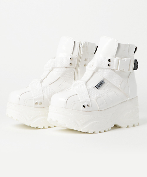 YOSUKE（ヨースケ）の「「YOSUKE/ヨースケ」厚底ベルティッドハイカットスニーカー（スニーカー・レディース・ブラック/グレー系その他/ホワイト/ライトブルー/ネイビー/ブラウン系その他/ワイン/マルチ・24/23.5/23/22.5/24.5）」の2枚目の写真