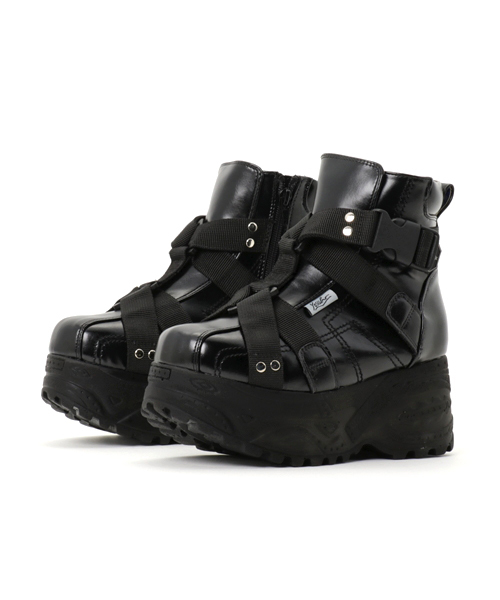 YOSUKE（ヨースケ）の「「YOSUKE/ヨースケ」厚底ベルティッドハイカットスニーカー（スニーカー・レディース・ブラック/グレー系その他/ホワイト/ライトブルー/ネイビー/ブラウン系その他/ワイン/マルチ・24/23.5/23/22.5/24.5）」の3枚目の写真