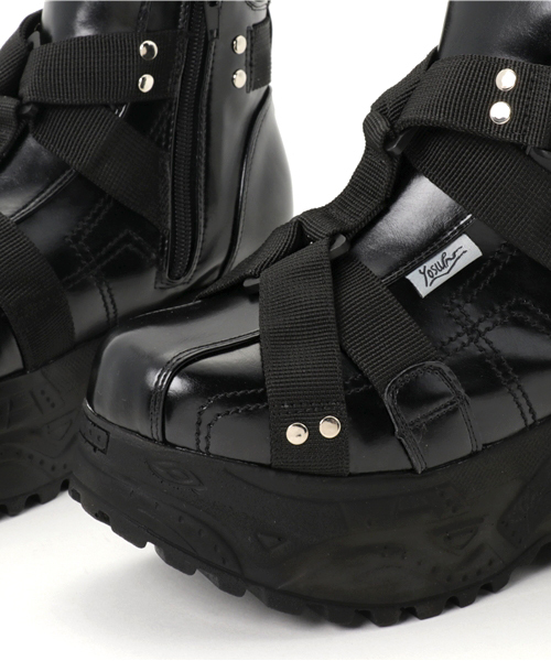 YOSUKE（ヨースケ）の「「YOSUKE/ヨースケ」厚底ベルティッドハイカットスニーカー（スニーカー・レディース・ブラック/グレー系その他/ホワイト/ライトブルー/ネイビー/ブラウン系その他/ワイン/マルチ・24/23.5/23/22.5/24.5）」の12枚目の写真