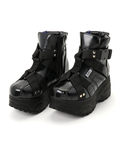 YOSUKE（ヨースケ）の「「YOSUKE/ヨースケ」厚底ベルティッドハイカットスニーカー（スニーカー・レディース・ブラック/グレー系その他/ホワイト/ライトブルー/ネイビー/ブラウン系その他/ワイン/マルチ・24/23.5/23/22.5/24.5）」の16枚目の写真