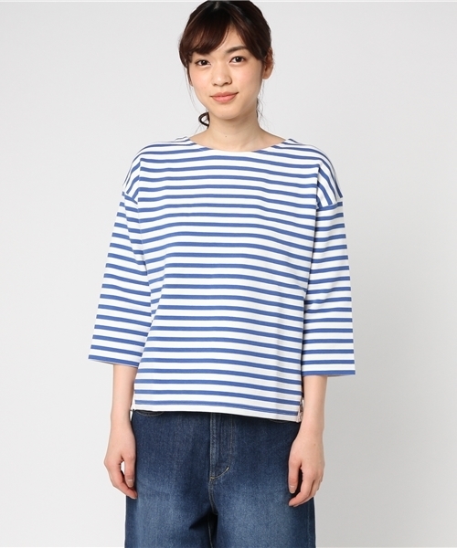 CUBE SUGAR（キューブシュガー）の「リップルボーダー×レース 後ろレースプルオーバー（Tシャツ/カットソー・レディース・ホワイト×ブラック/ホワイト×ブルー/ホワイト×レッド/ホワイト×ネイビー・M）」の18枚目の写真