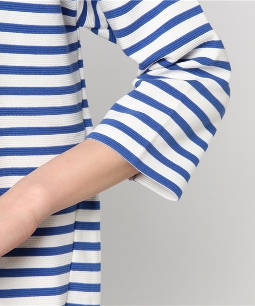 CUBE SUGAR（キューブシュガー）の「リップルボーダー×レース 後ろレースプルオーバー（Tシャツ/カットソー・レディース・ホワイト×ブラック/ホワイト×ブルー/ホワイト×レッド/ホワイト×ネイビー・M）」の22枚目の写真