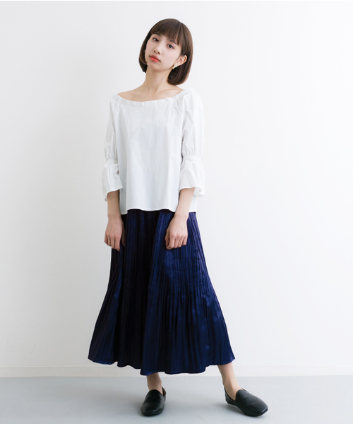 MERLOT（メルロー）の「メタリックプリーツスカート4968（スカート・レディース・ネイビー/イエロー/グリーン/ブラック・FREE）」の16枚目の写真